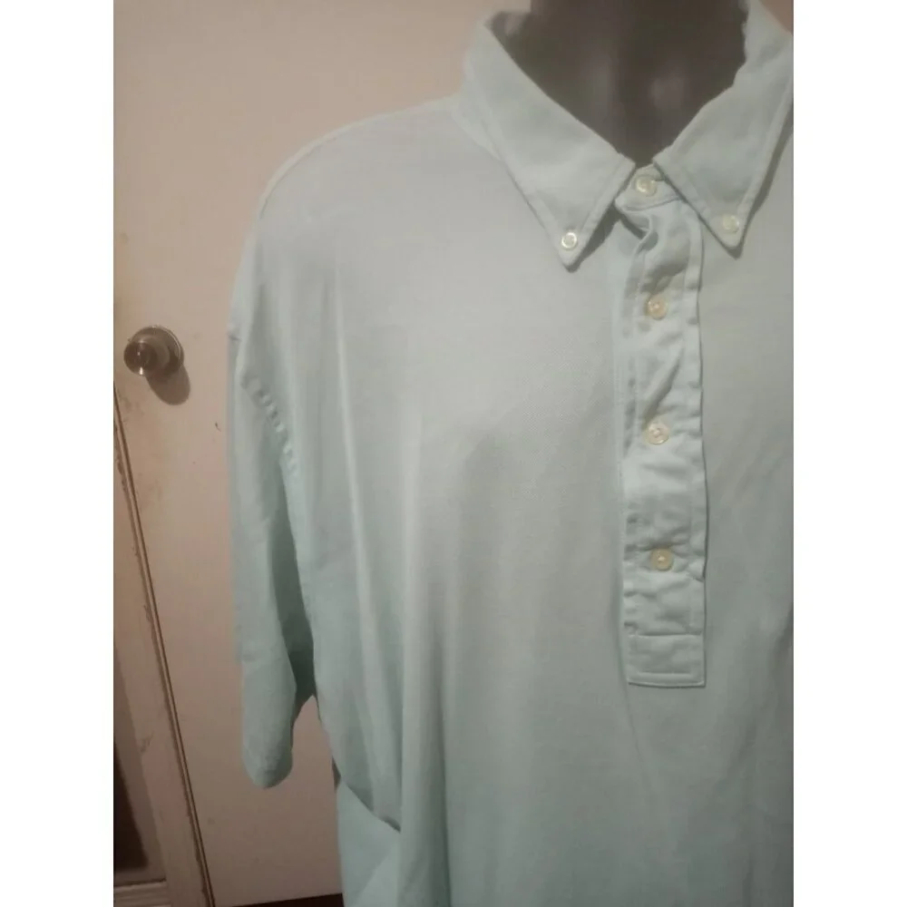 Ralph Lauren Polo Shirt Mens 3XL 3XB Blue Knit Oxford Short Sleeve Polo Shirt